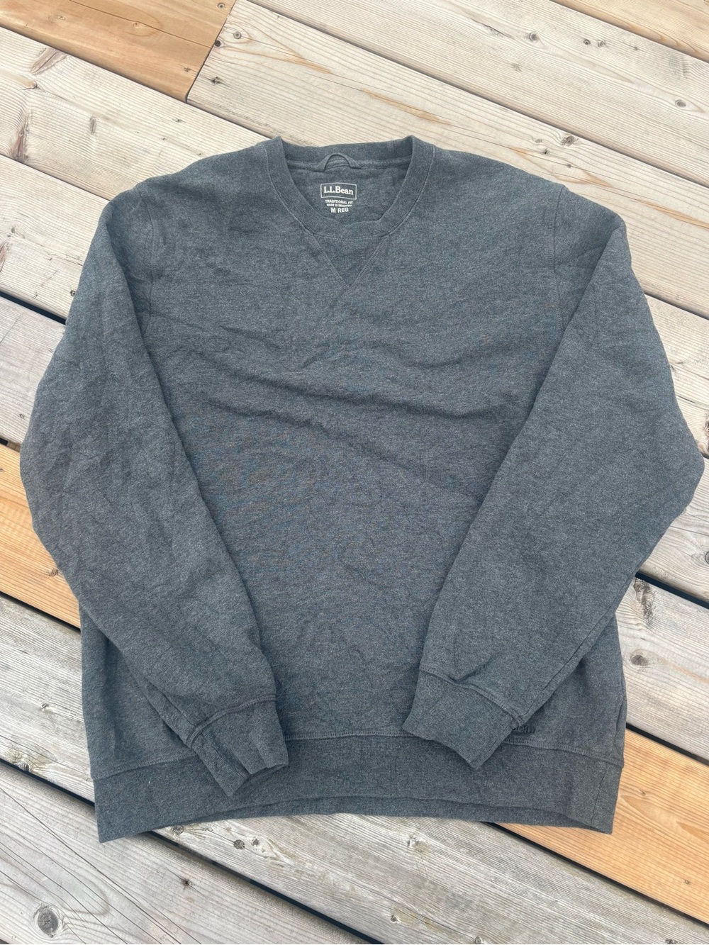 L.L. Bean Men's Crewneck Sweater in Heather Gray